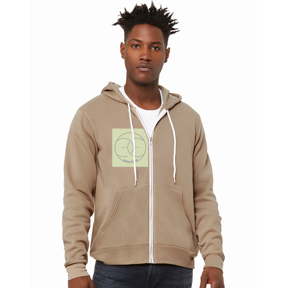 Bella + Canvas Unisex Full Zip Hoodie - tan